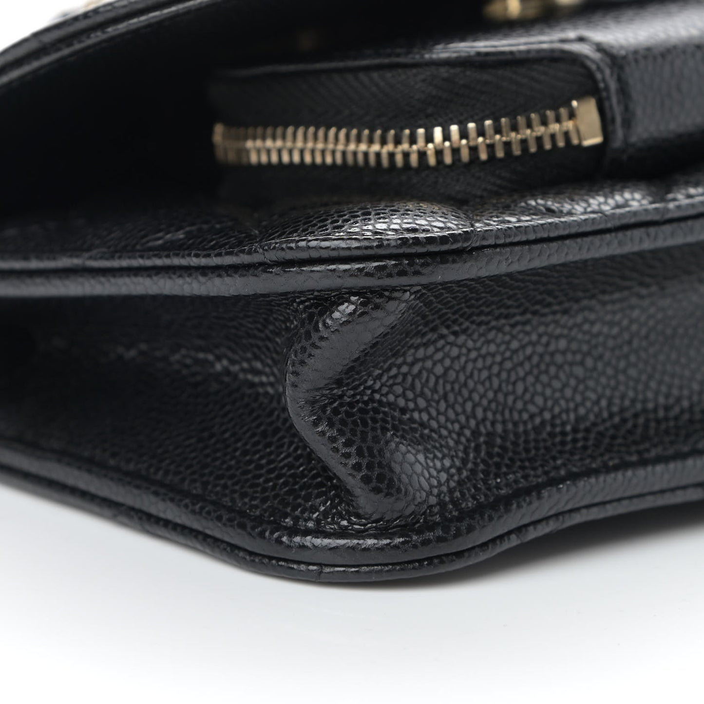 Caviar Quilted Business Affinity Clutch With Chain Black