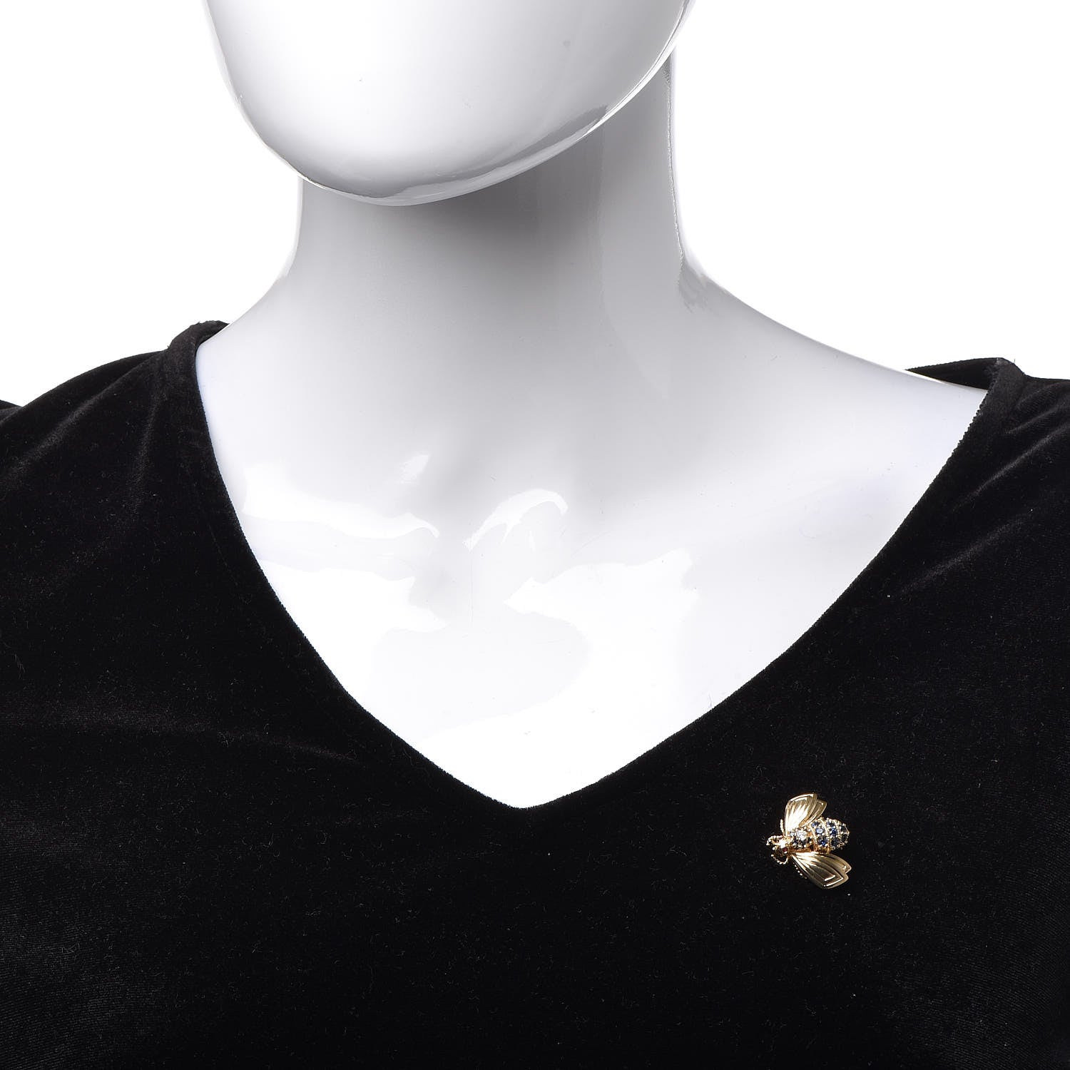 Tiffany 18K Yellow Gold Diamond Blue Sapphire Bee Pin Brooch 2 of 4