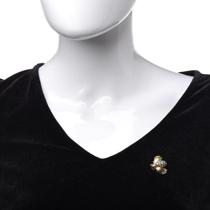 Tiffany 18K Yellow Gold Diamond Blue Sapphire Bee Pin Brooch 2 of 4