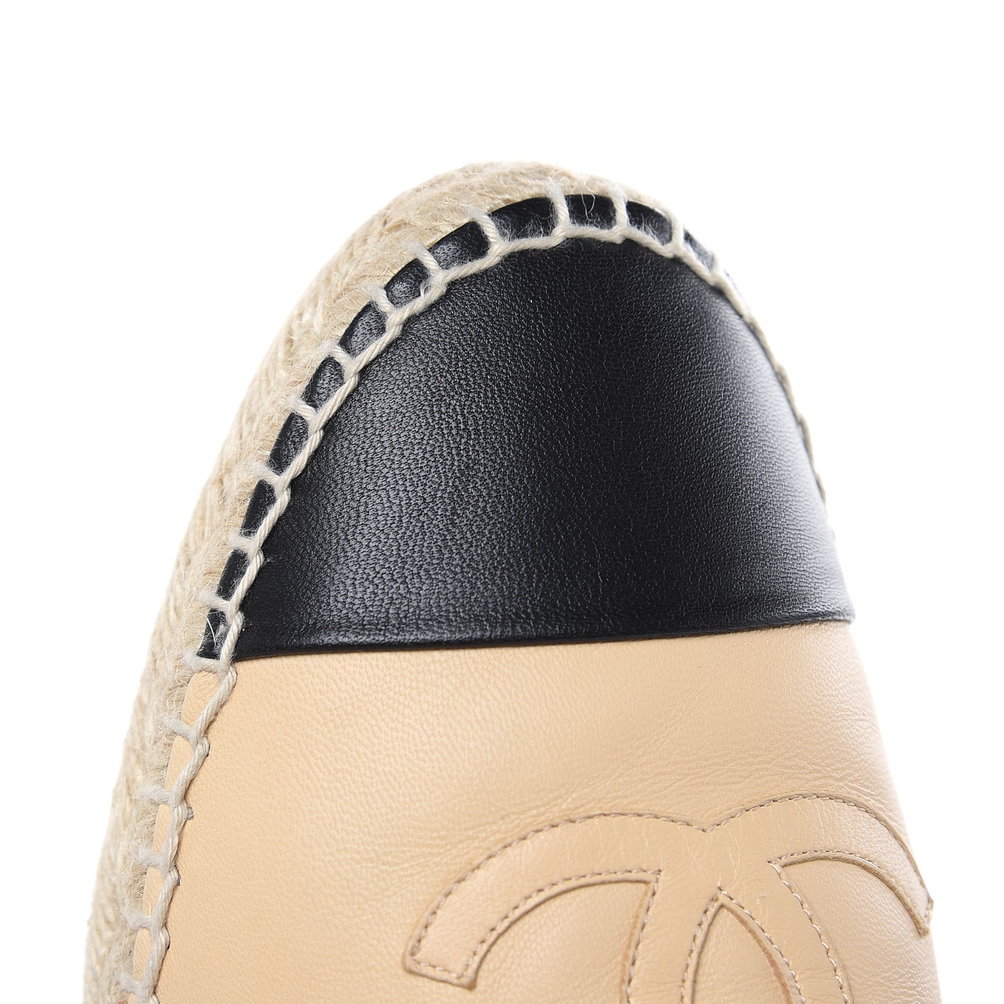 Lambskin CC Espadrilles 40 Beige Black