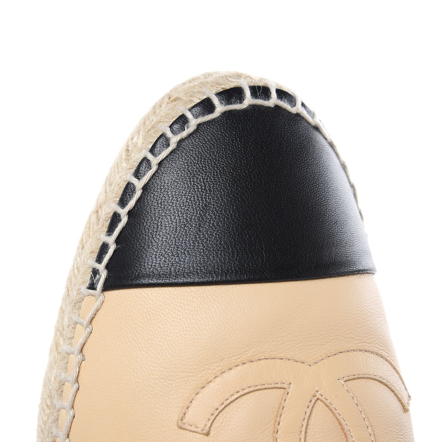Chanel Lambskin CC Espadrilles 40 Beige Black 10 of 11
