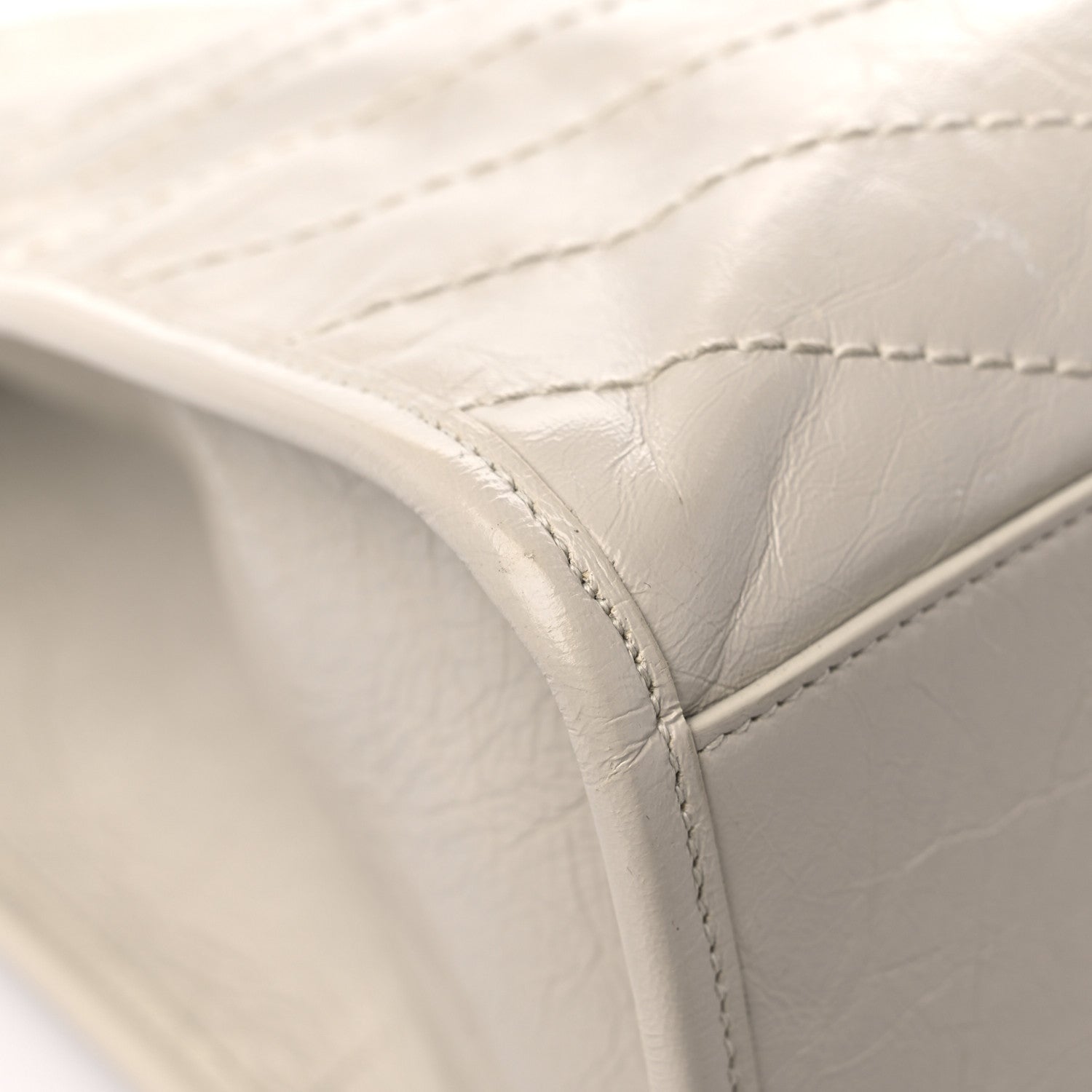 Saint Laurent Crinkled Calfskin Matelasse Monogram Large Niki Shopper Tote Cream Soft 10 of 17