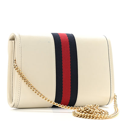 Gucci Textured Calfskin Web Mini Rajah Slim Flap Shoulder Bag Mystic White 3 of 11