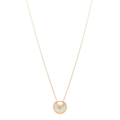 Cartier 18K Yellow Gold Diamond Mother of Pearl XS Amulette de Cartier Pendant Necklace 1 of 5