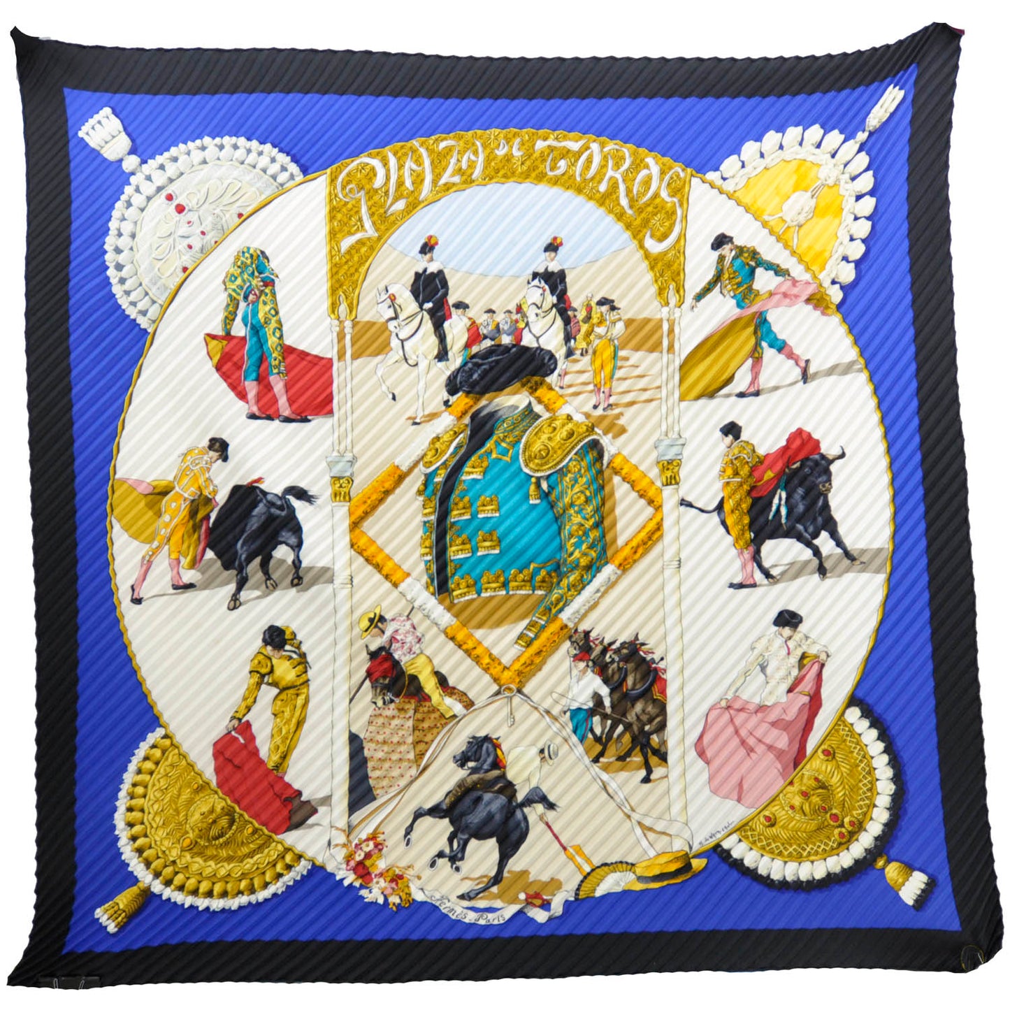Silk Plisse Plaza De Toros Scarf 90