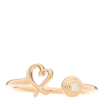 Tiffany 18K Rose Gold Diamond Paloma Picasso Loving Heart Open Band Ring 54 7 1 of 5