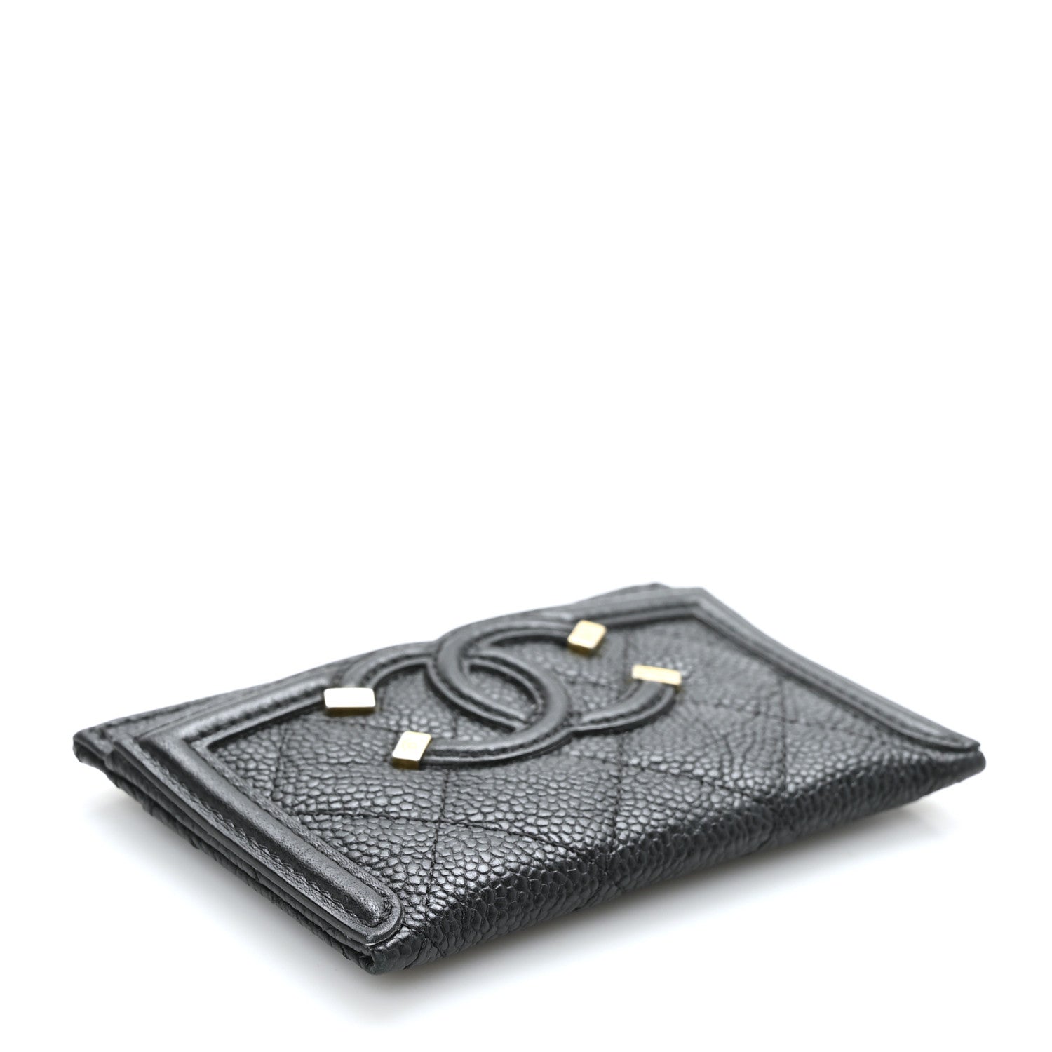 Chanel Caviar Quilted Filigree Card Holder Black 4 of 10