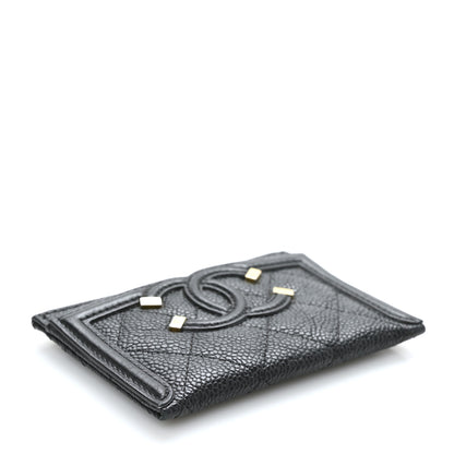 Chanel Caviar Quilted Filigree Card Holder Black 4 of 10