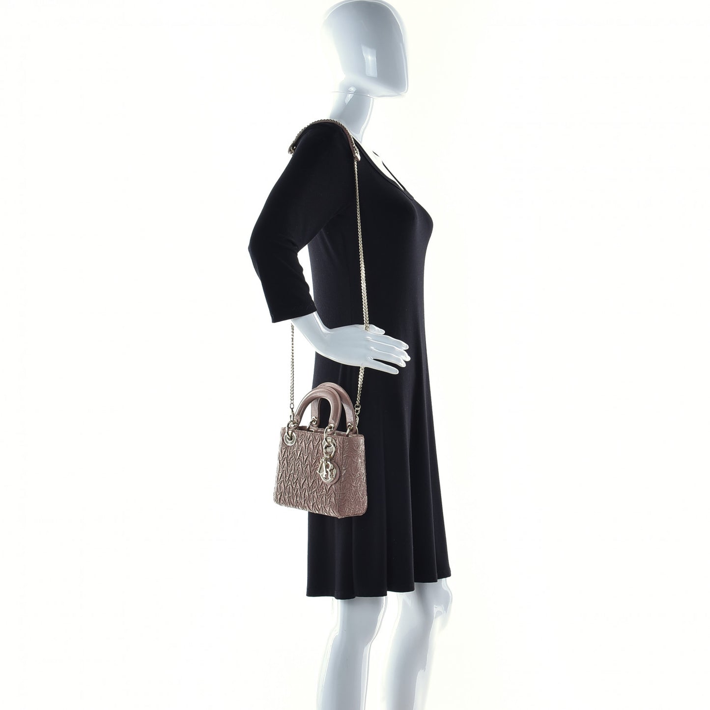 Calfskin Spiked Mini Explorafunk Keyring Bag Black