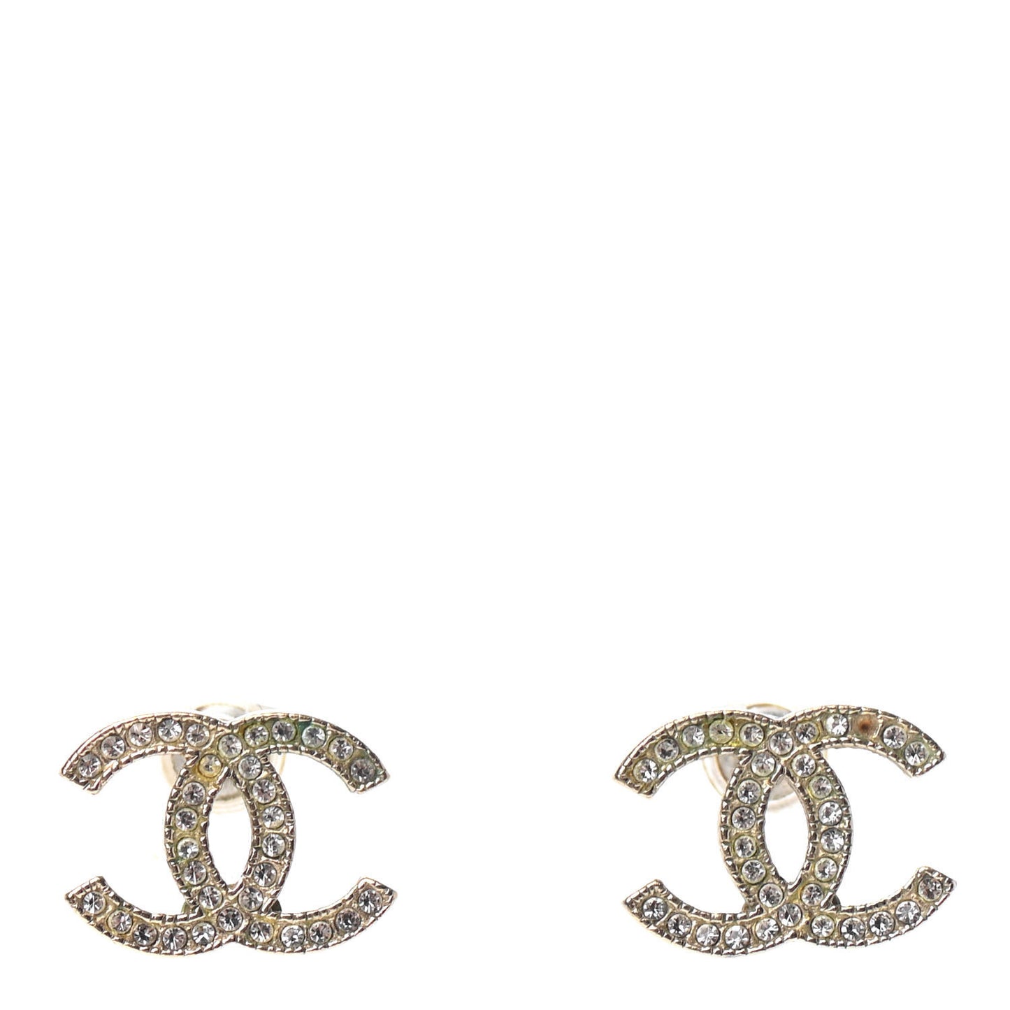 Crystal CC Earrings Silver