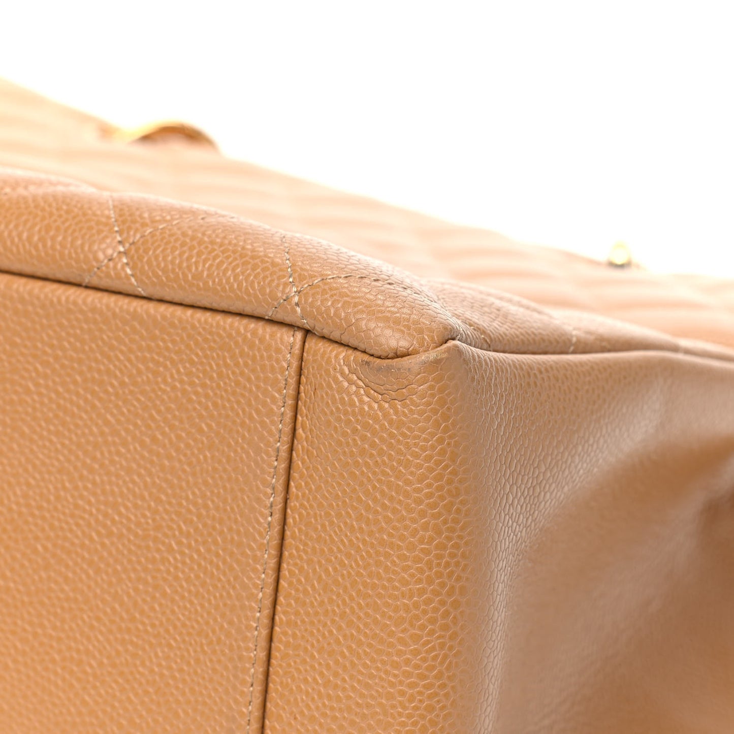 Caviar Quilted Grand Shopping Tote GST Beige