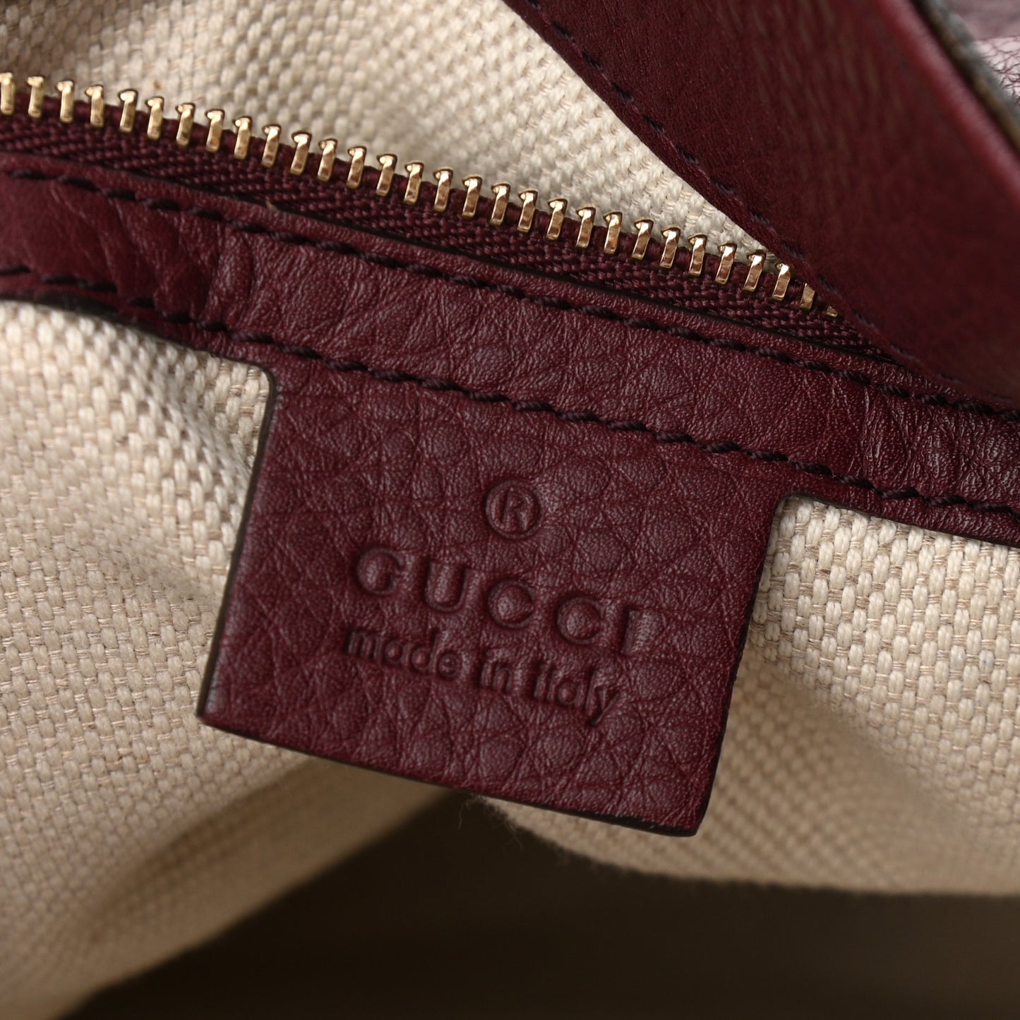 Pebbled Calfskin Medium Soho Shoulder Bag Bordeaux