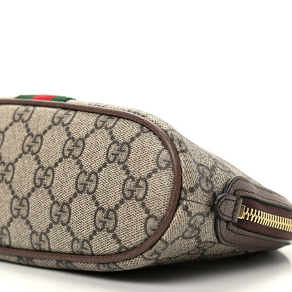 Gucci GG Supreme Monogram Textured Calfskin Web Large Ophidia Cosmetic Case Beige Ebony New Acero 7 of 11