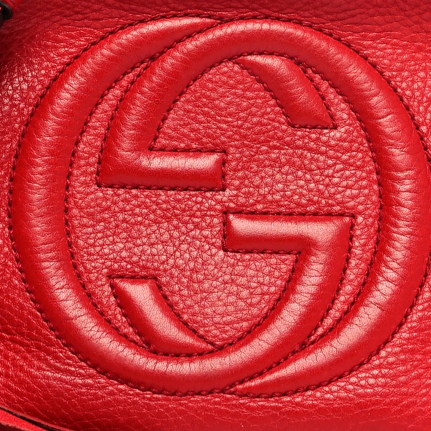 Pebbled Calfskin Small Soho Disco Bag Tabasco Red