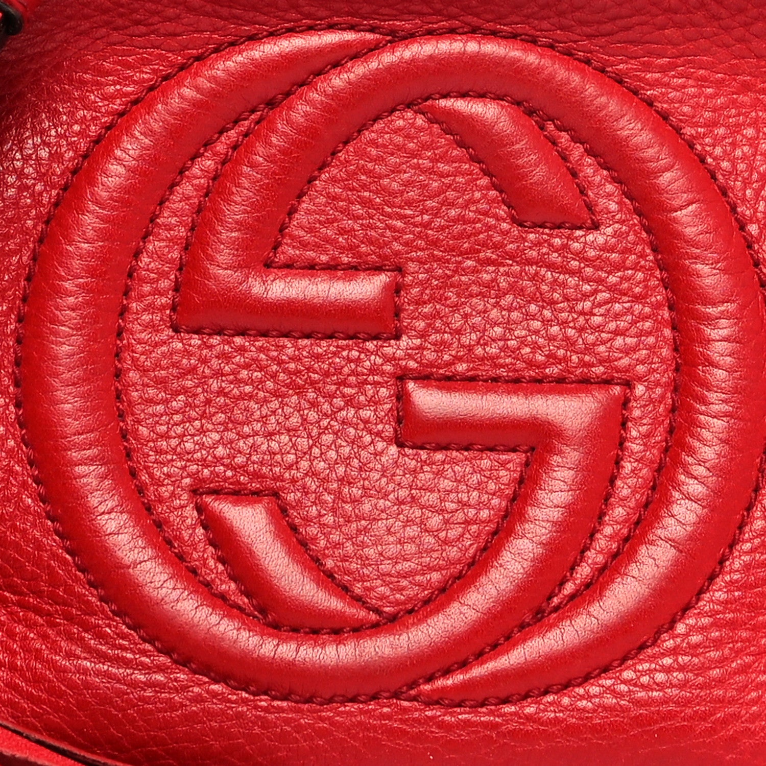 Gucci Pebbled Calfskin Small Soho Disco Bag Tabasco Red 8 of 18