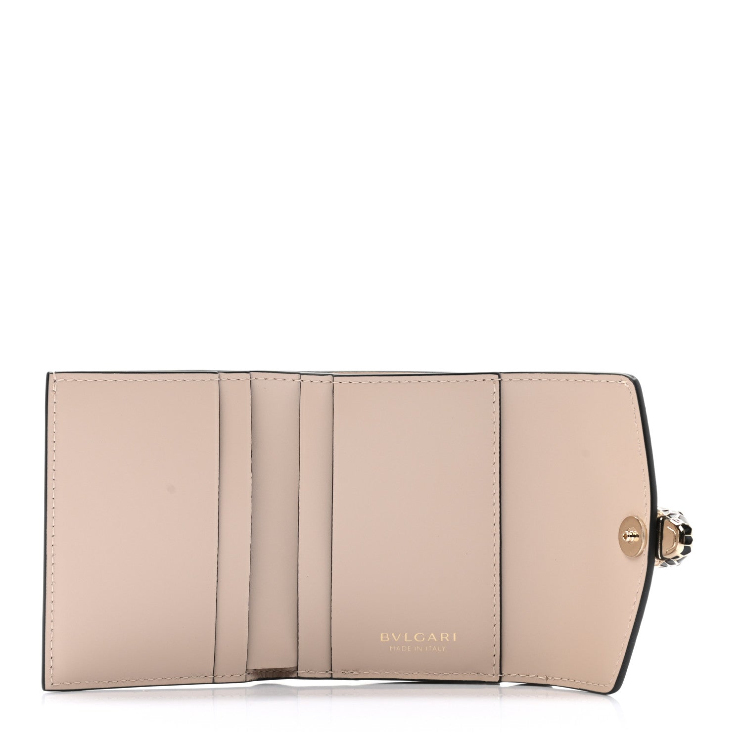 Bulgari Karung Calfskin Serpenti Forever Compact Wallet Beige 5 of 8