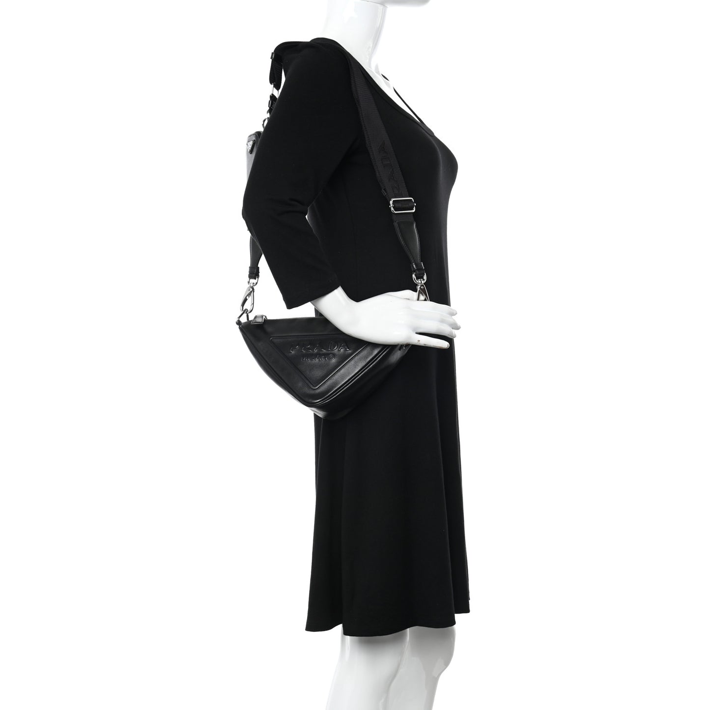 Grace Lux Triangle Shoulder Bag Black