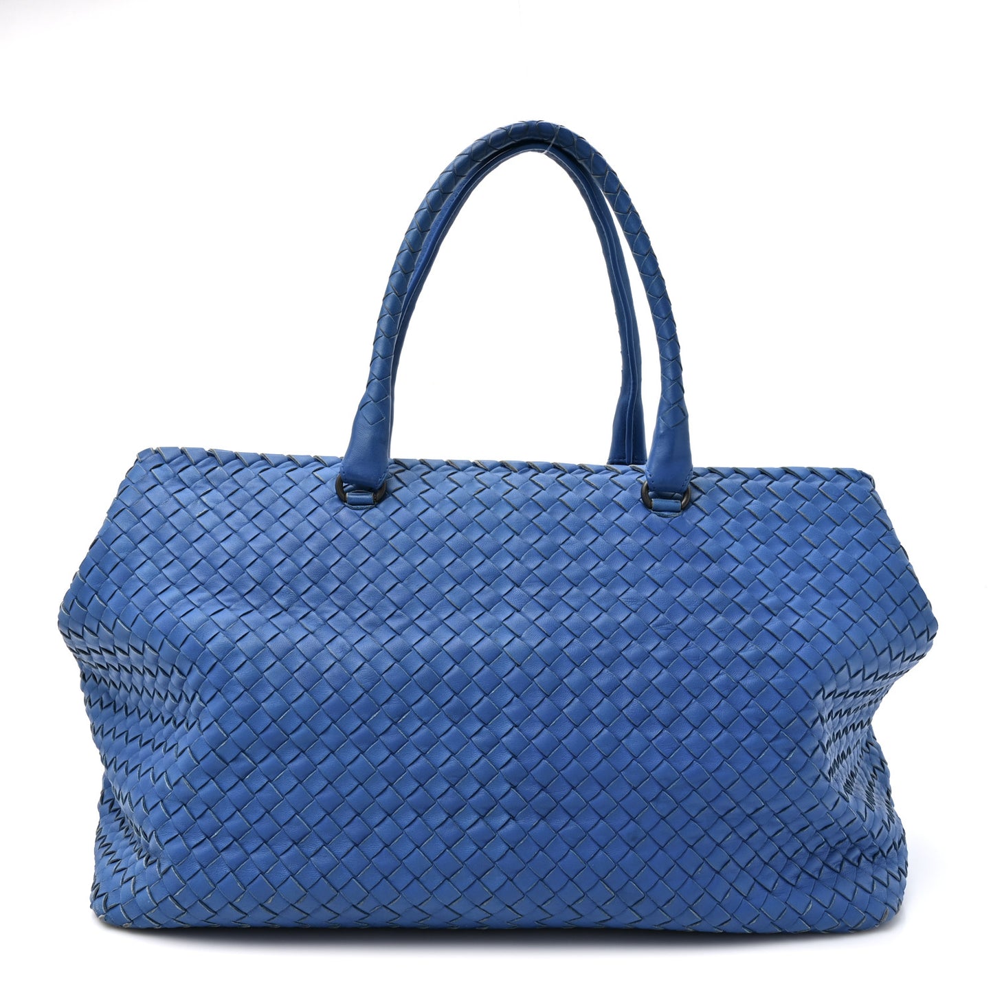 Nappa Intrecciato Brick Tote Celeste