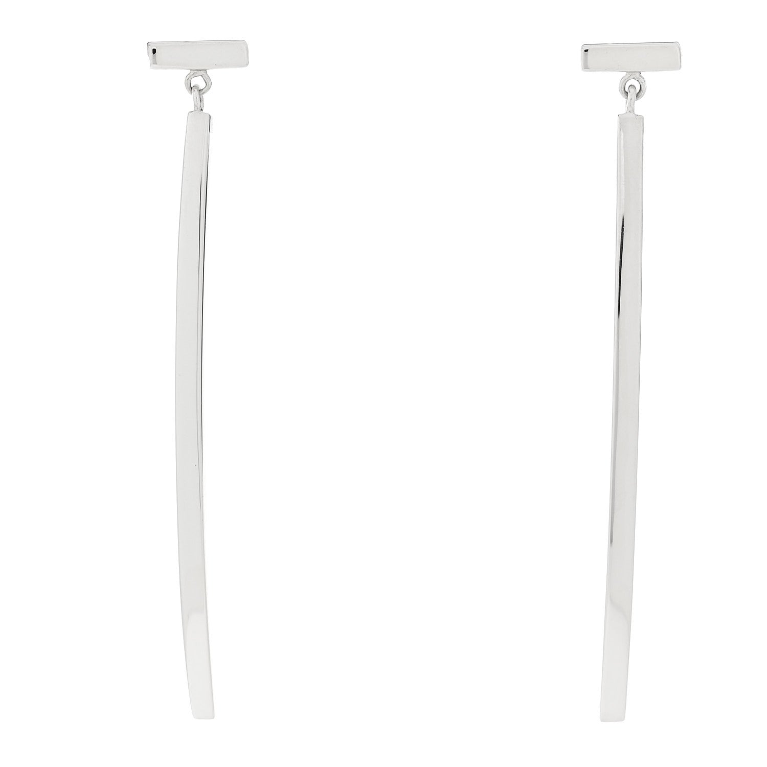 Tiffany Sterling Silver T Wire Bar Earrings 1 of 5