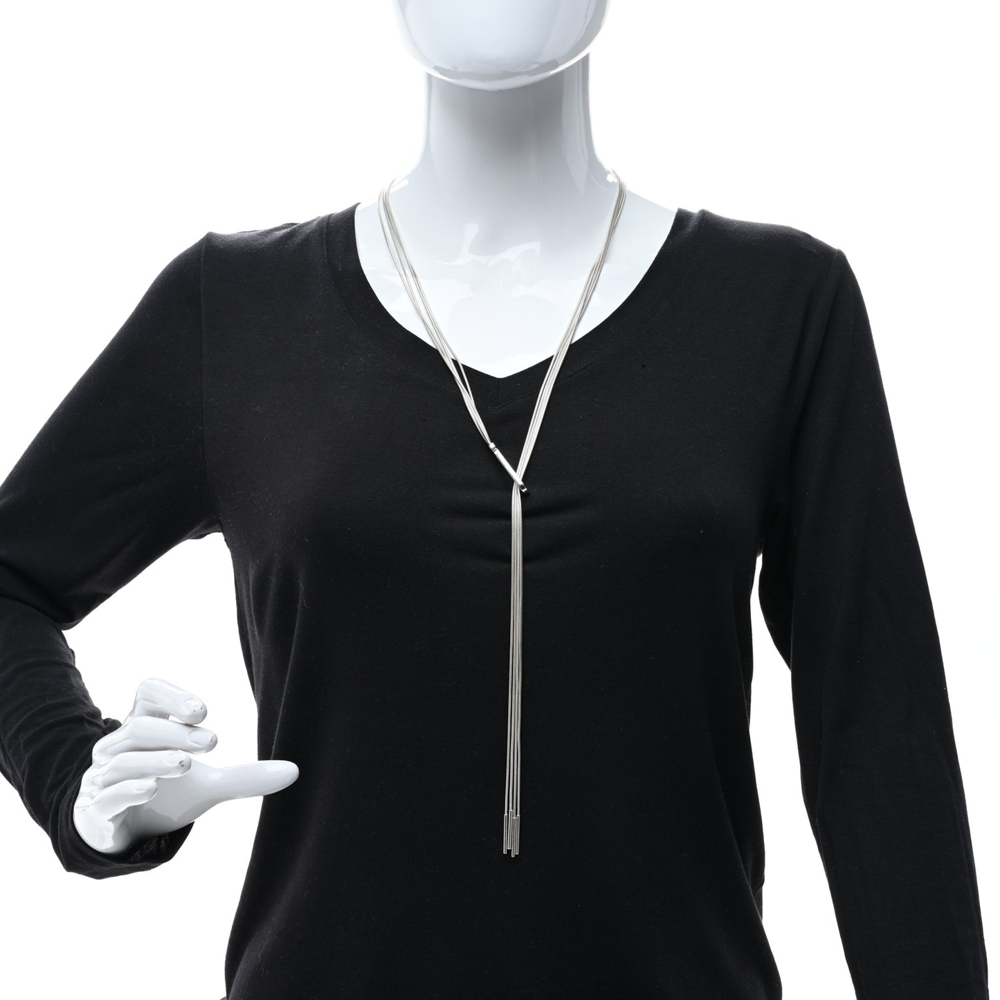 Sterling Silver Multi Strand Lariat Necklace