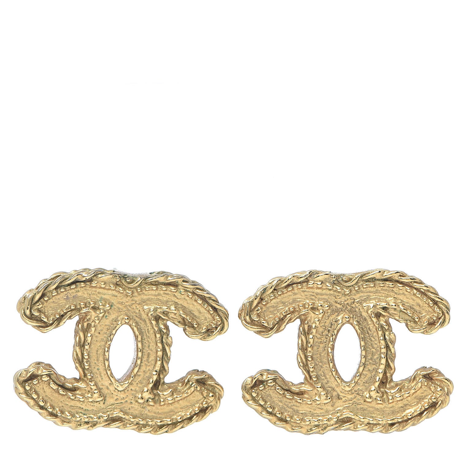 Chanel CC Chain Earrings Matte Gold 1 of 4