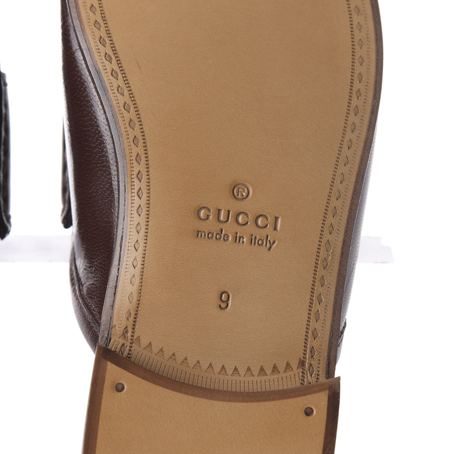 Gucci Goatskin Mens Horsebit Slippers 9 Light Brown 6 of 9
