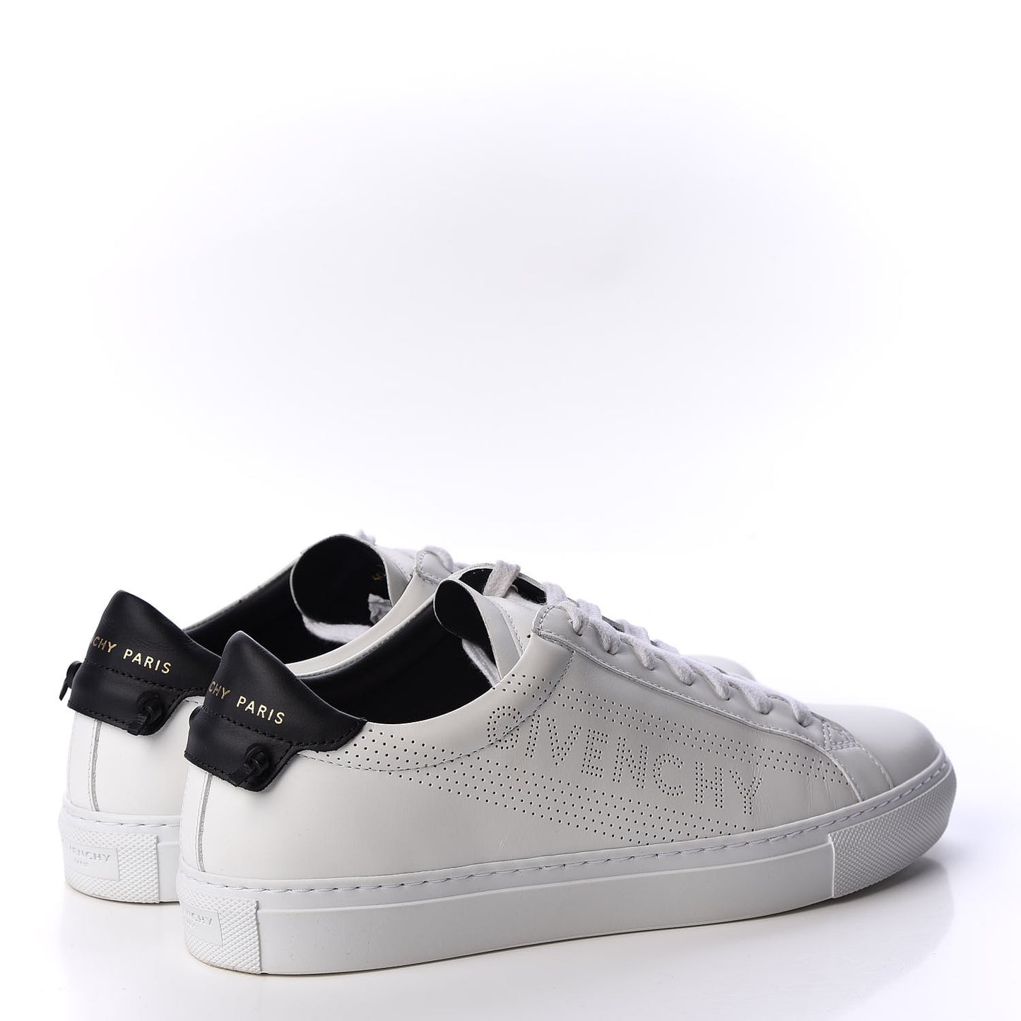 Calfskin Perforated Urban Street Sneakers 40 White