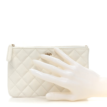 Chanel Caviar Quilted Cosmetic Case White 2 of 10
