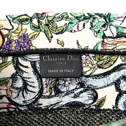 Christian Dior Canvas Embroidered Medium D-Constellation Book Tote Latte Multicolor 7 of 11