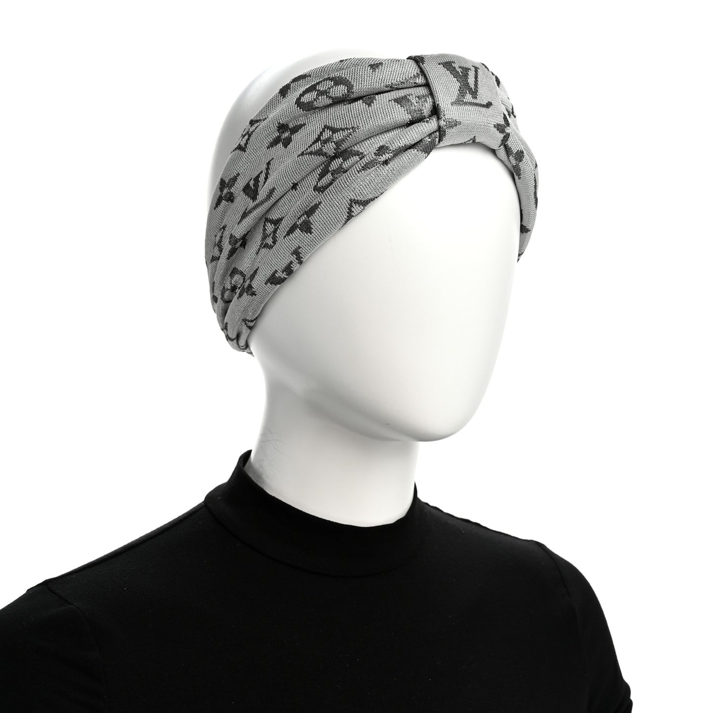 Silk Monogram LV Pool Party Turban Headband Argent