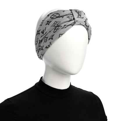 Louis Vuitton Silk Monogram LV Pool Party Turban Headband Argent 2 of 5
