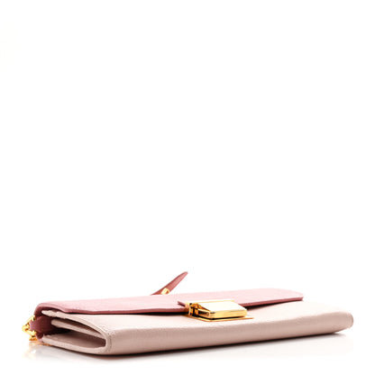 Miu Miu Goatskin Madras Bicolor Wallet On Chain Rosa Gemma 4 of 11