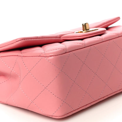 Chanel Lambskin Quilted Mini Rectangular Flap Pink 9 of 10