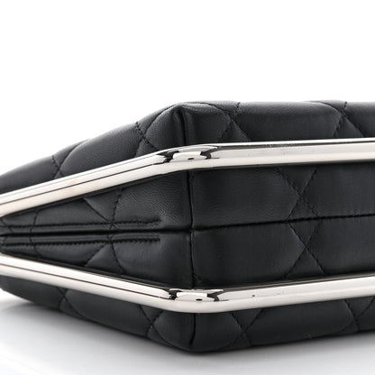 Chanel Quilted Lambskin Metal Bar Clutch Bag Black 9 of 12