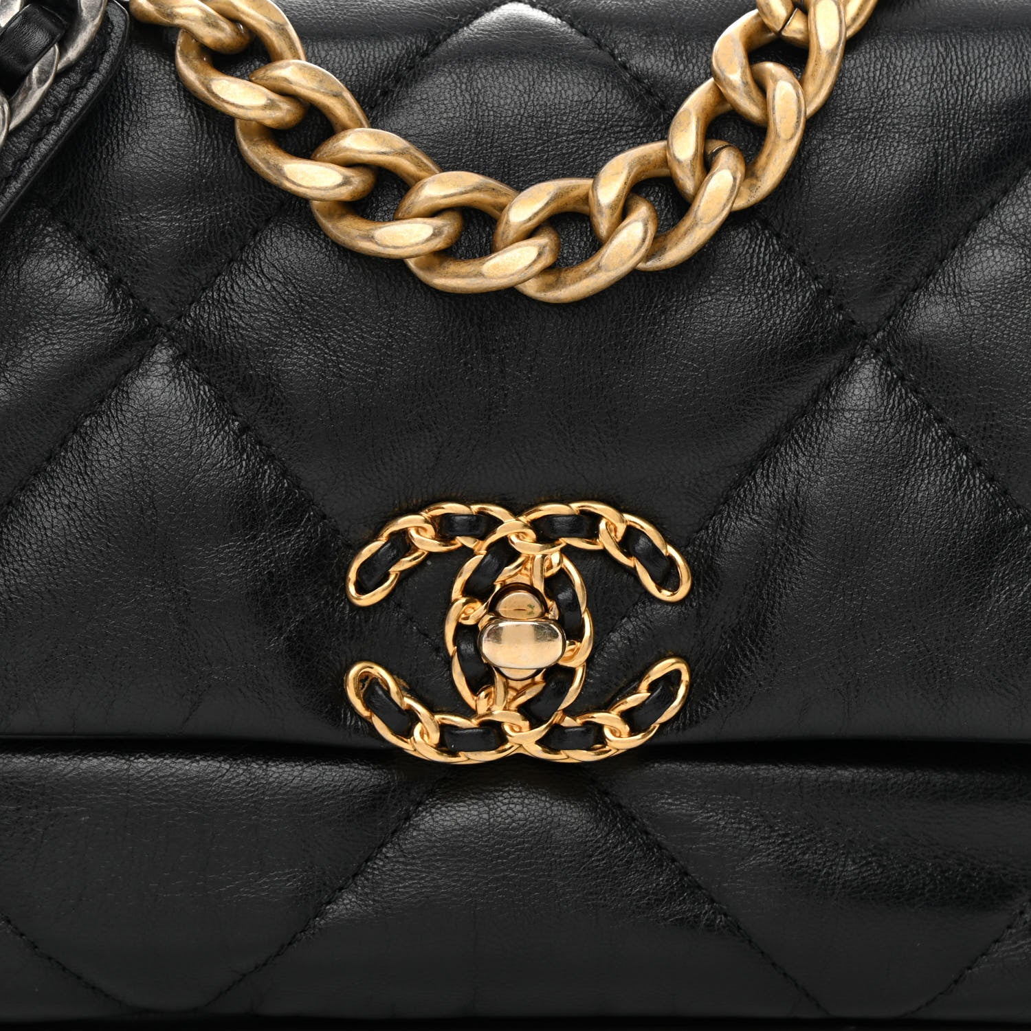Chanel Goatskin Quilted Medium Chanel 19 Flap Black 8 of 12