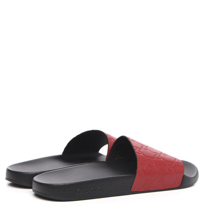 Gucci Guccissima Signature Womens Slide Sandals 40 Hibiscus Red 4 of 7