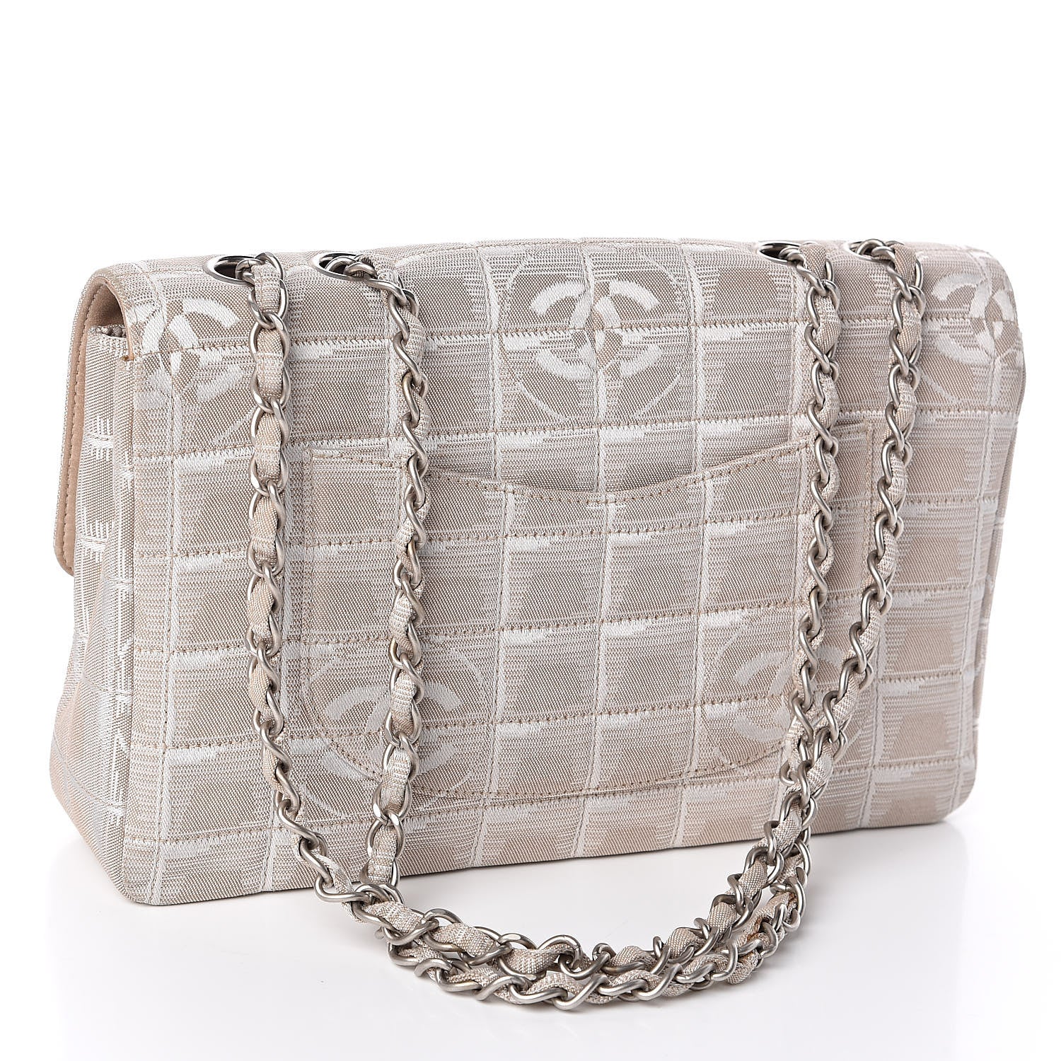 Chanel Nylon Medium Travel Flap Light Beige 4 of 16