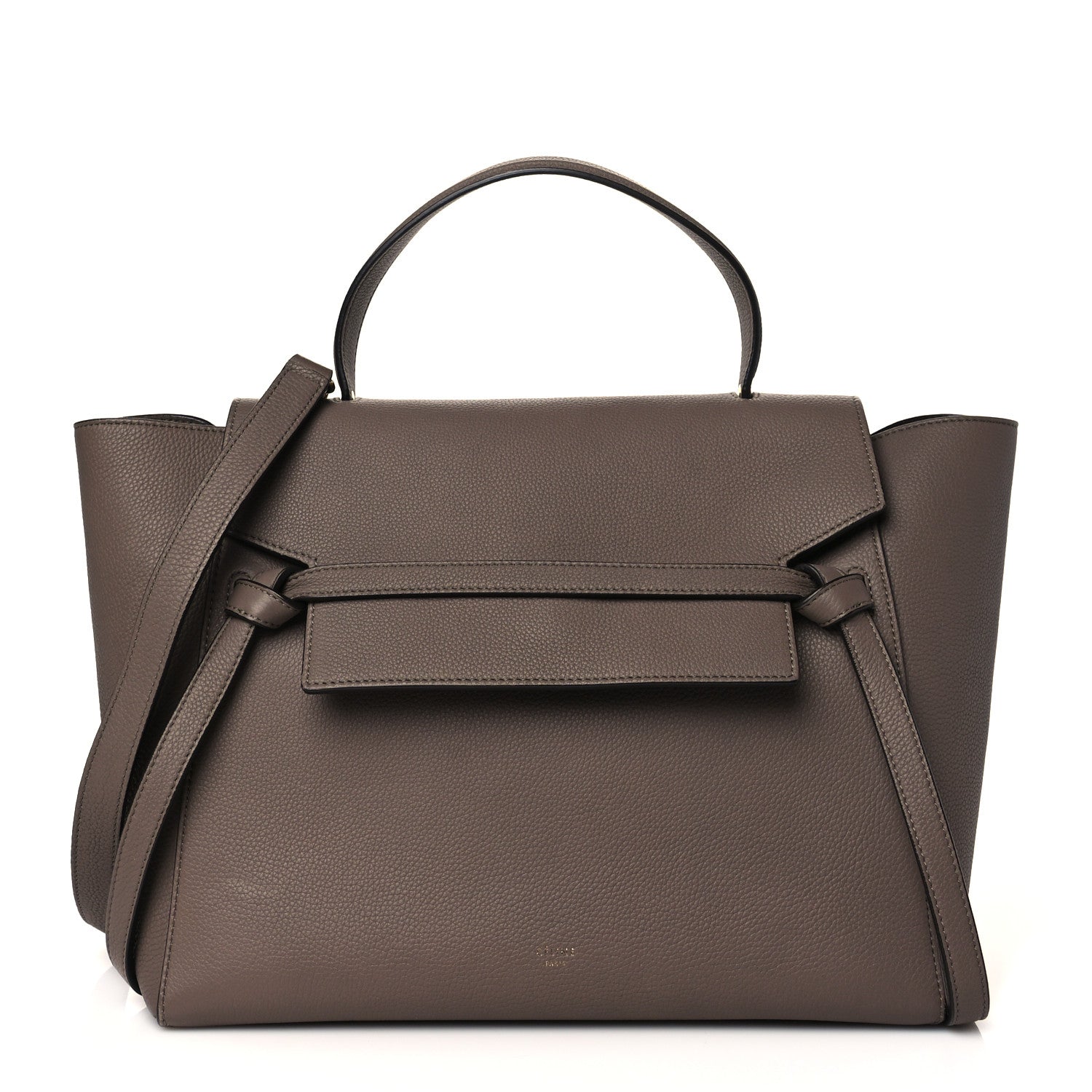 Celine Drummed Calfskin Mini Belt Bag Taupe 1 of 10