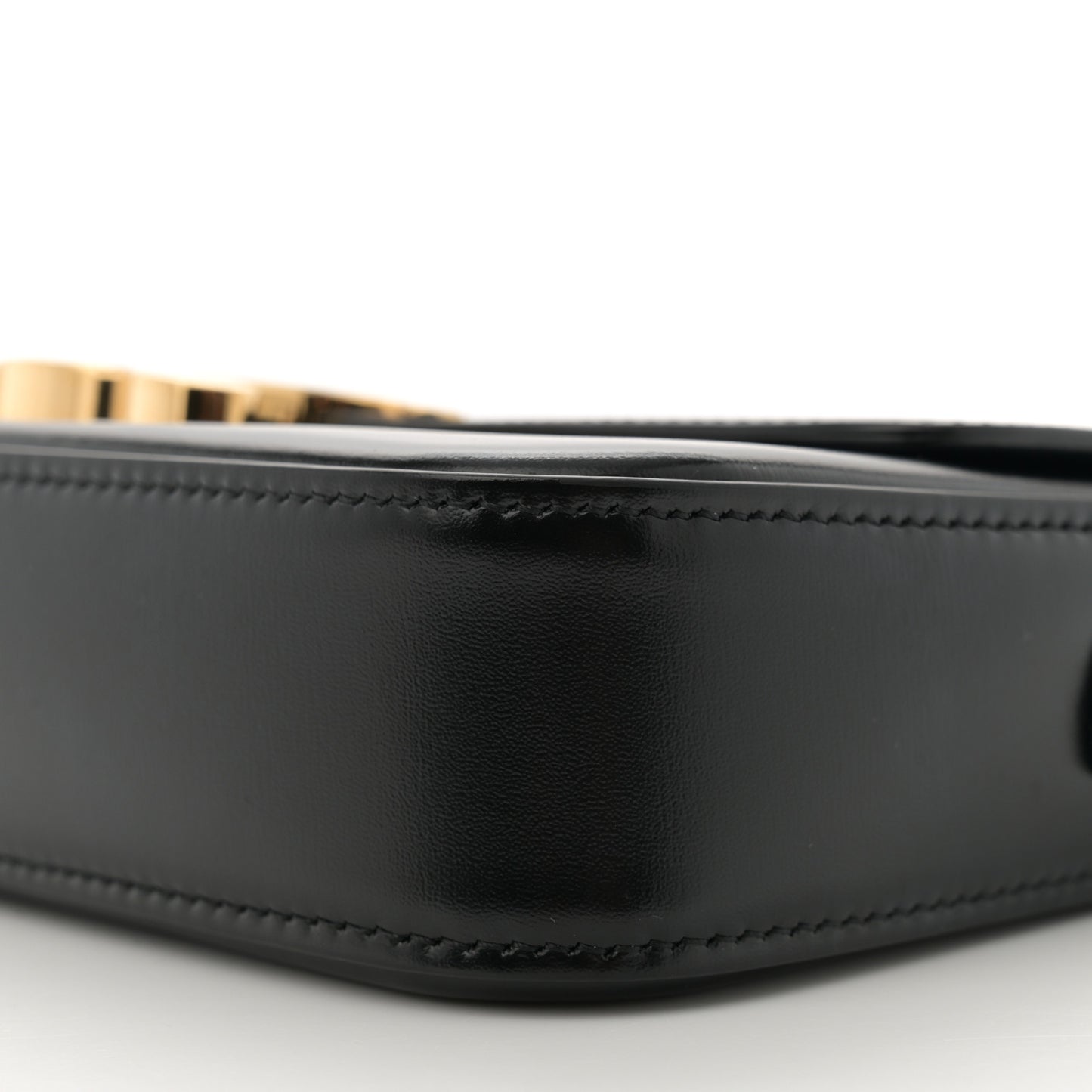 Shiny Calfskin Triomphe Shoulder Bag Black