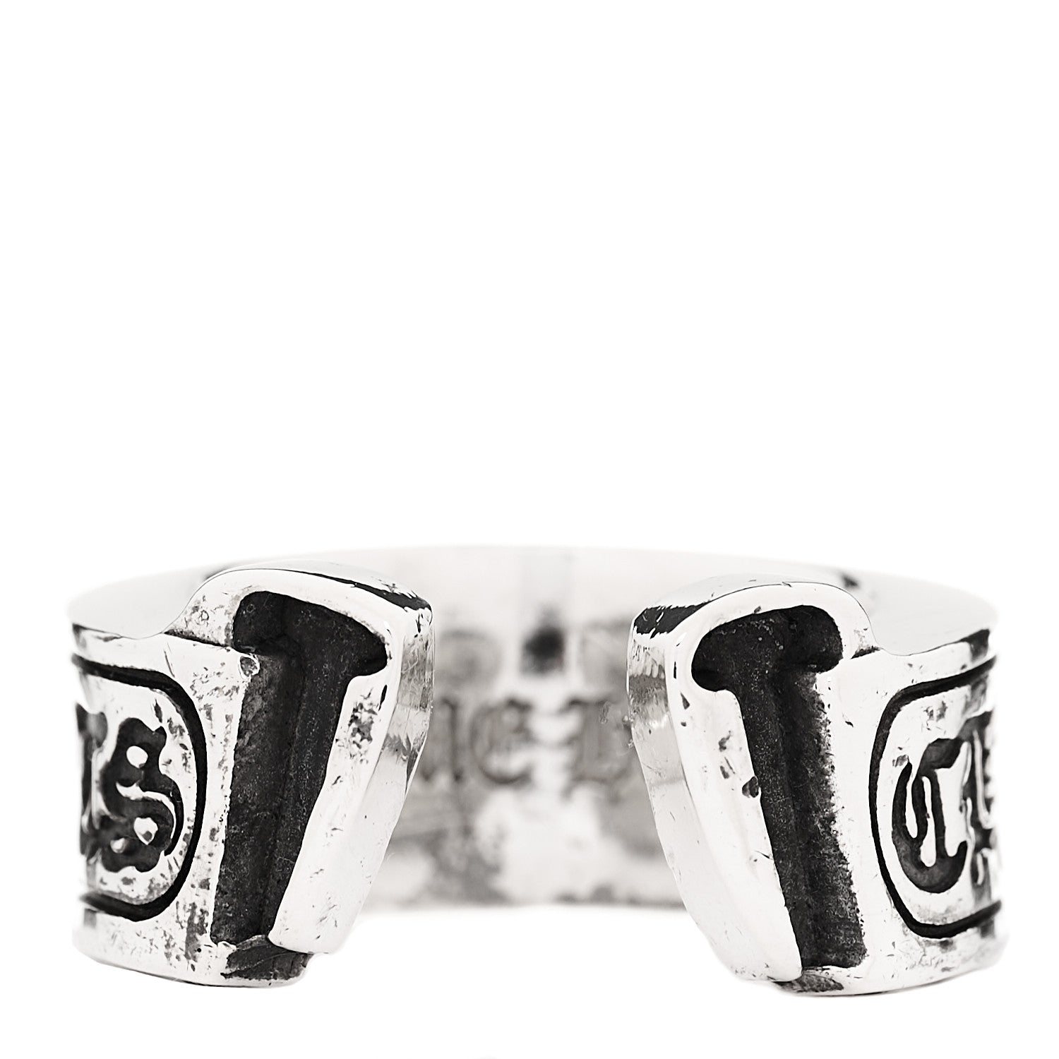 Chrome Hearts Sterling Silver Diamond Horseshoe Ring 48 4.5 3 of 8