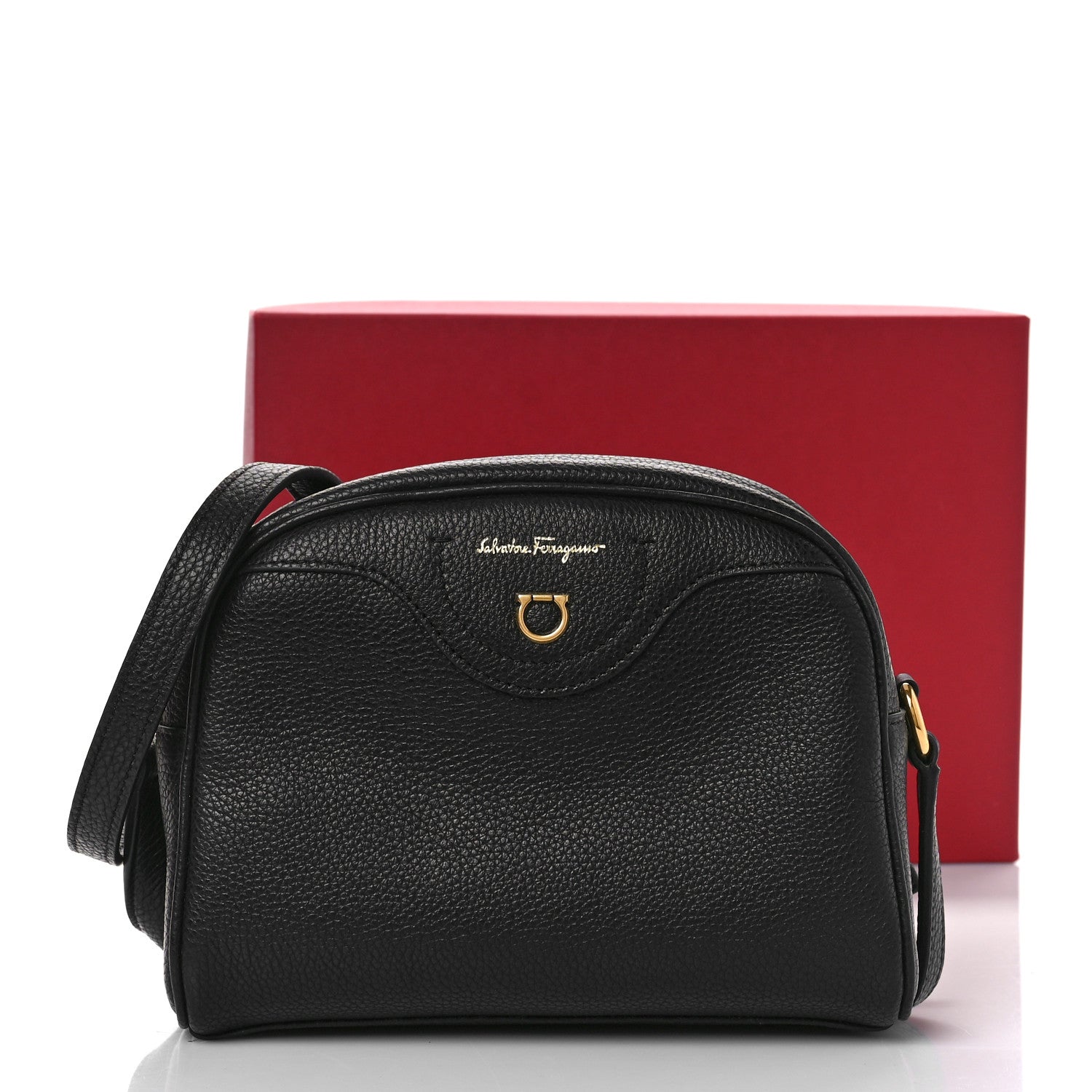 Salvatore Ferragamo Calfskin Travel Camera Crossbody Bag Black 9 of 9