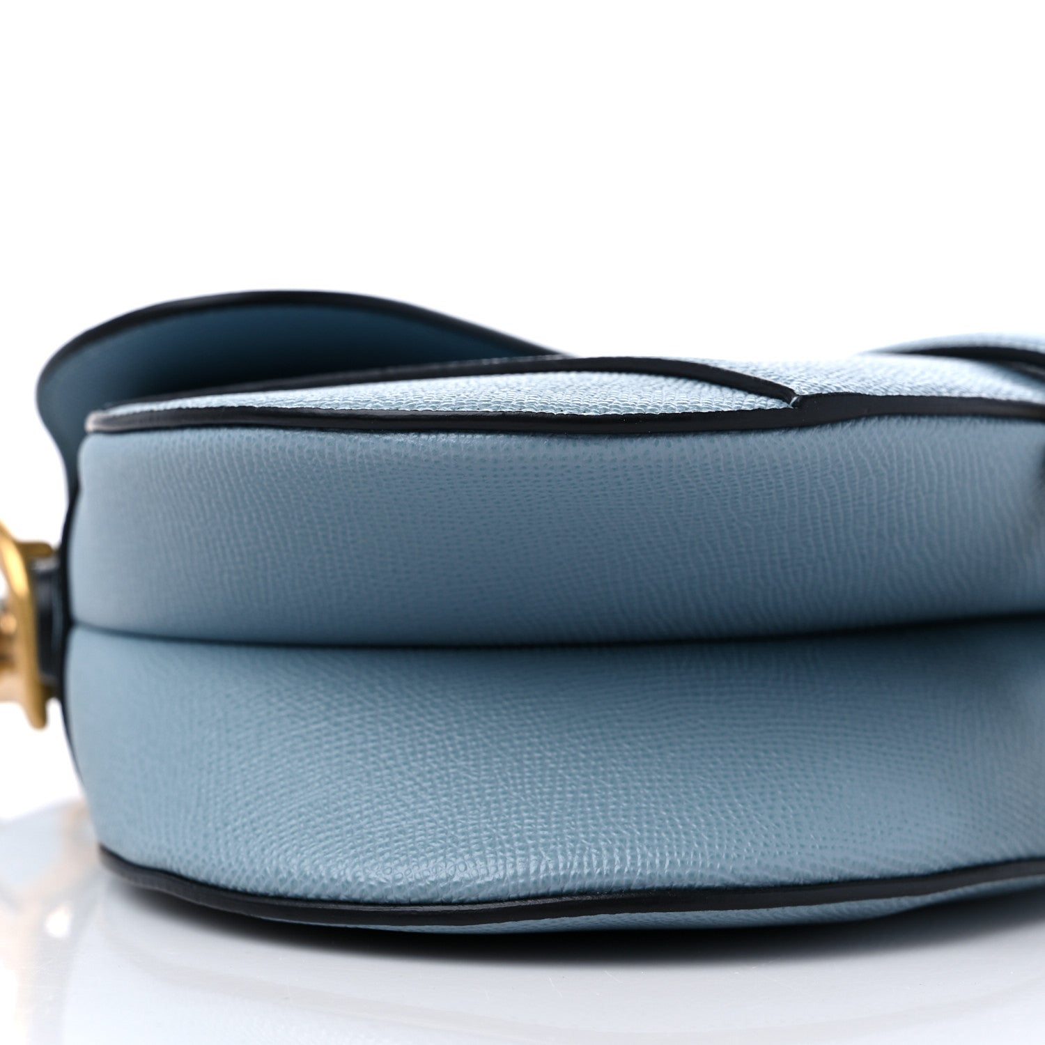 Christian Dior Grained Calfskin Saddle Bag With Strap Horizon Blue 8 of 9