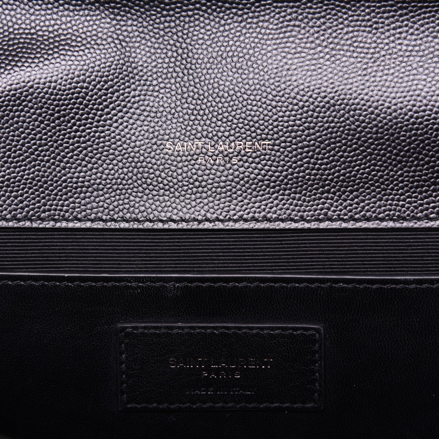 Grain De Poudre Textured Mixed Matelasse Triquilt Medium Monogram Satchel Black