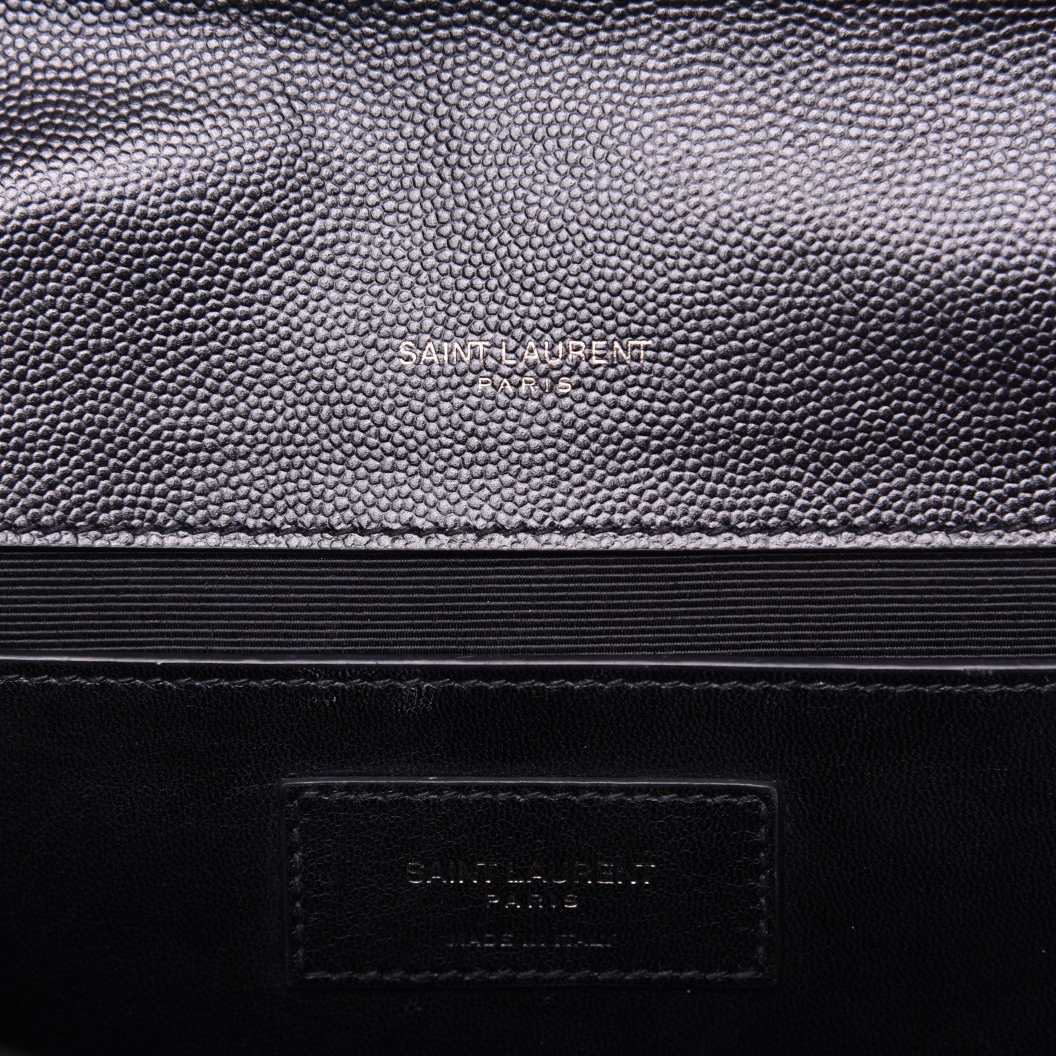 Saint Laurent Grain De Poudre Textured Mixed Matelasse Triquilt Medium Monogram Satchel Black 8 of 13