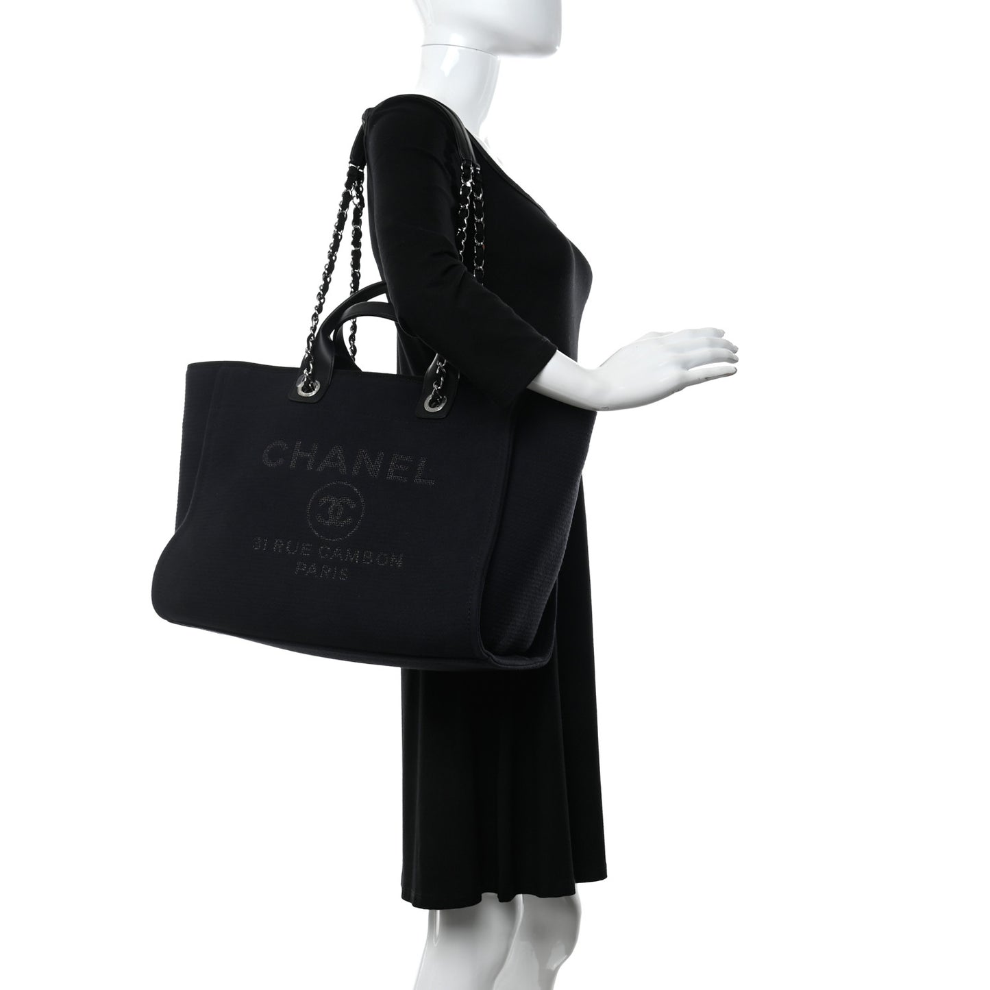 Mixed Fibers Medium Deauville Tote Black