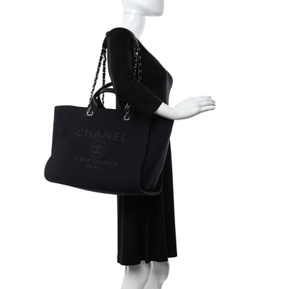Chanel Mixed Fibers Medium Deauville Tote Black 2 of 12