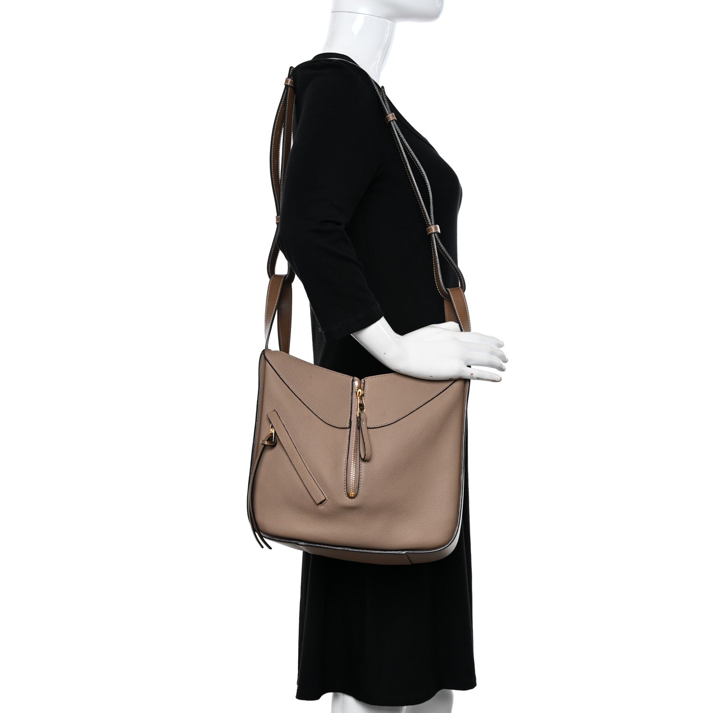 Calfskin Small Hammock Shoulder Bag Sand Mink