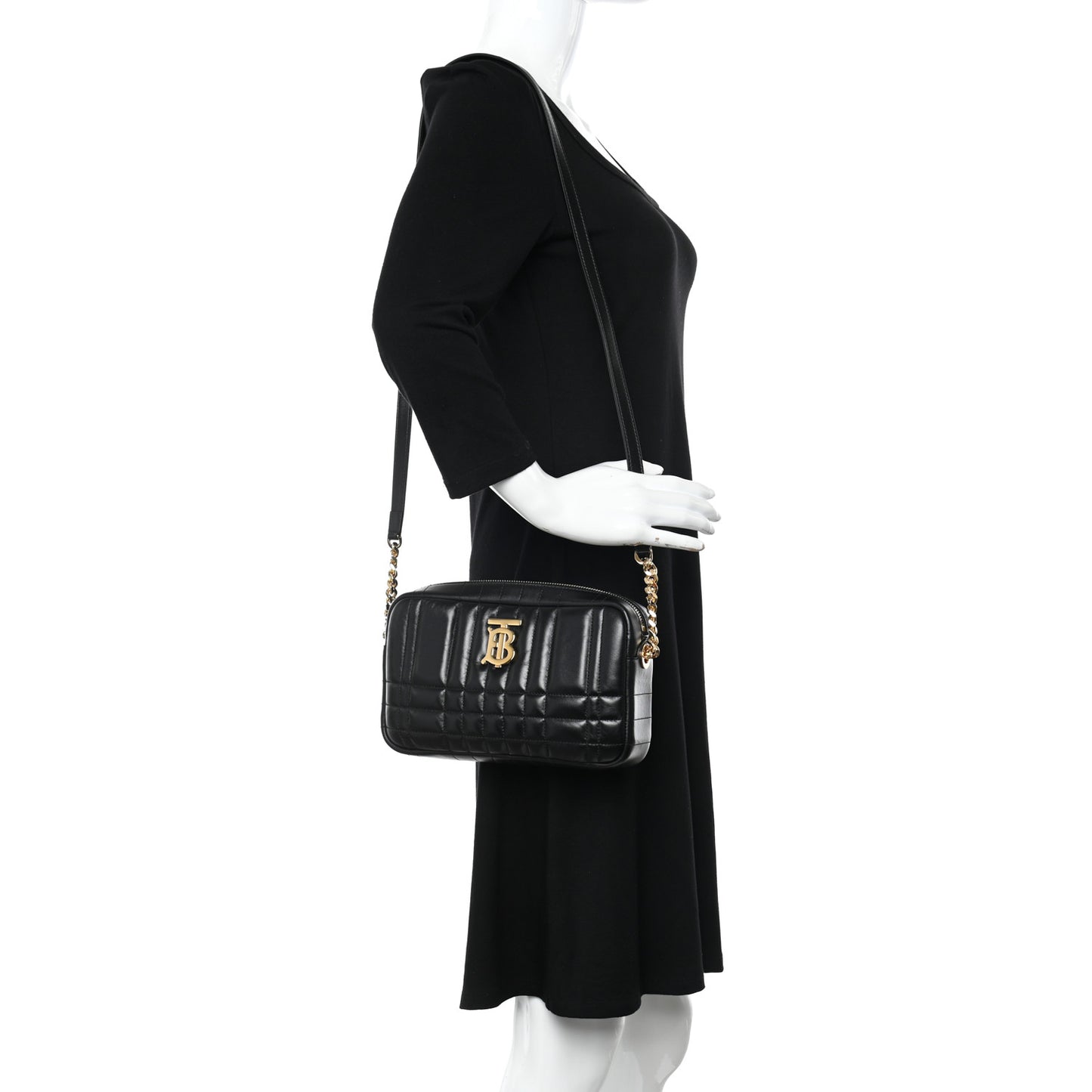 Calfskin Quilted Small Lola Camera Bag Black