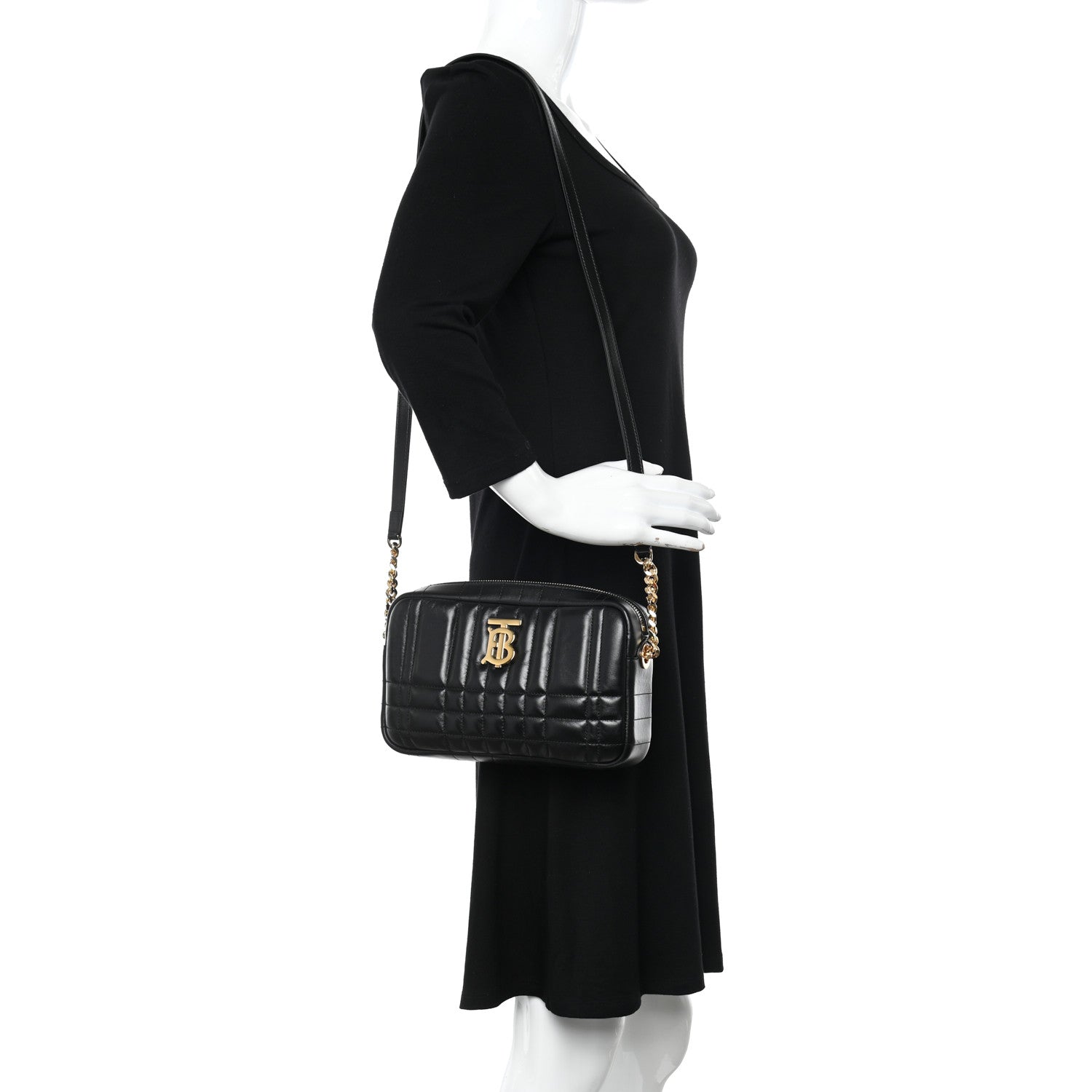 Burberry Calfskin Quilted Small Lola Camera Bag Black 2 of 9