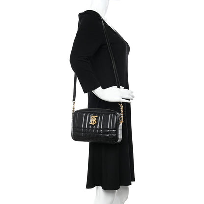 Burberry Calfskin Quilted Small Lola Camera Bag Black 2 of 9